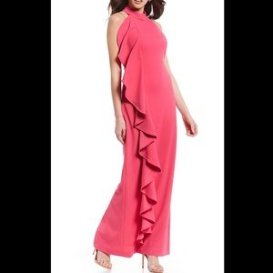 NWT Badgley Mischka Pink Ruffle Dress